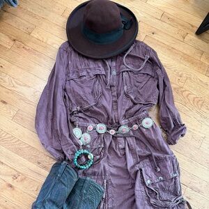 Free People  Fp shorts  brown romper
